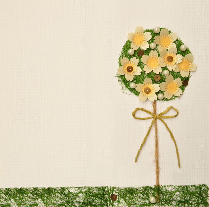Yellow flower tree landscape abstract