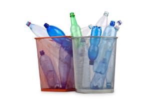 Plastic bottles in recycling concept
