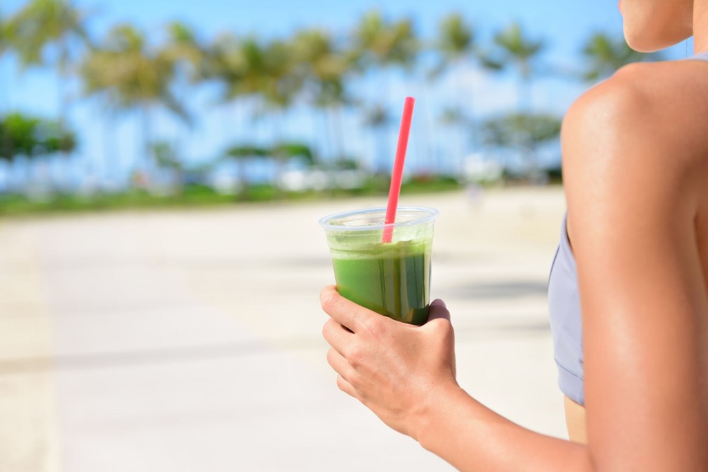 woman drinking juice