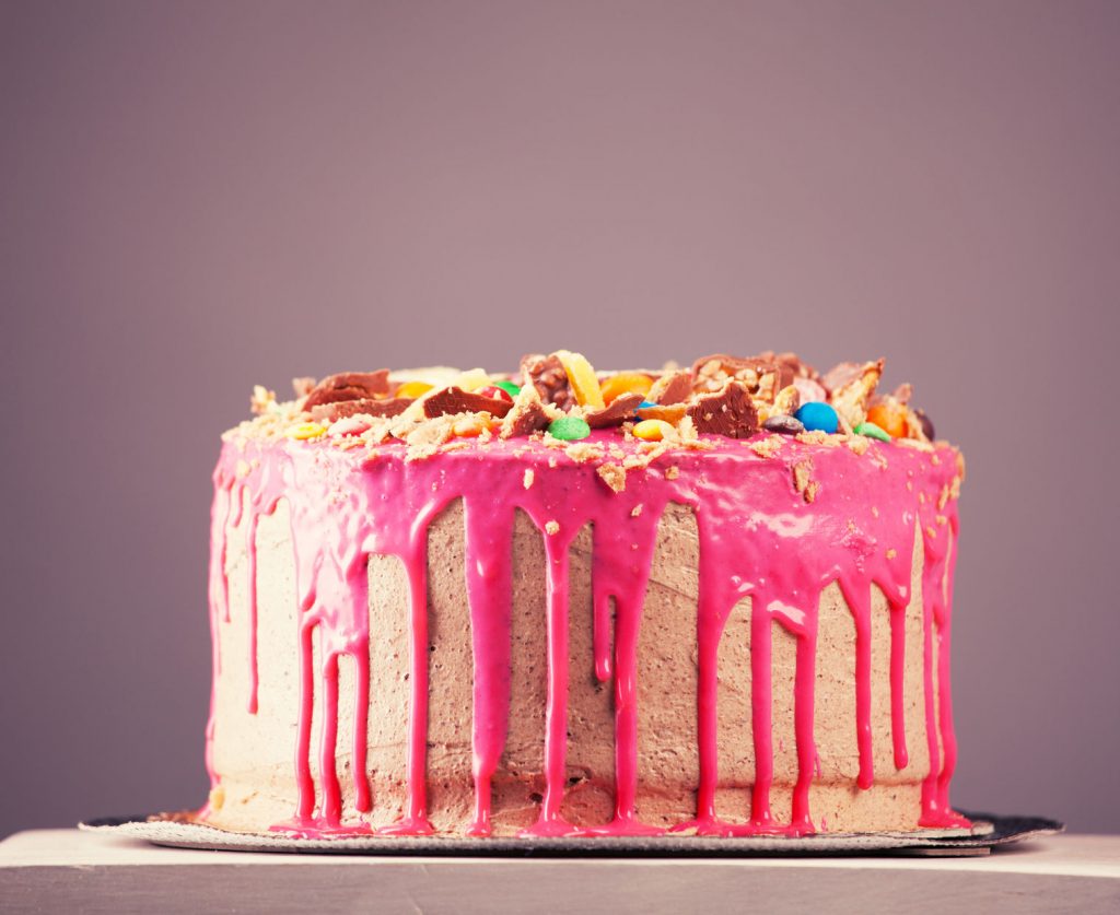 45284084 - beautiful big pink cake. birthday cake